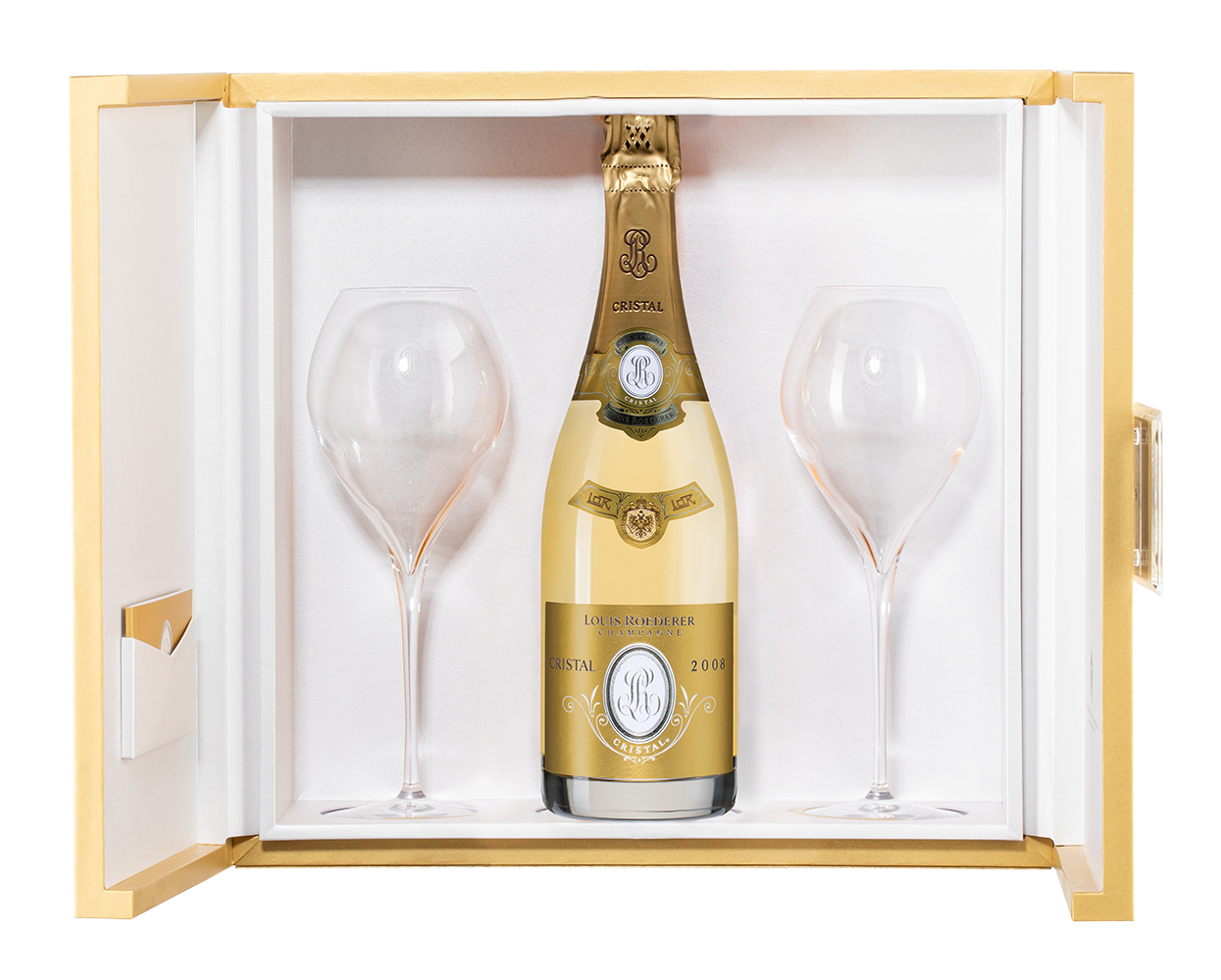 🍷 Шампанское Louis Roederer Cristal c 2-мя бокалами, 2012 (123470), 0.75  л: купить Кристаль Брют в Москве и Санкт-Петербурге - цена, отзывы, рейтинг  | SimpleWine