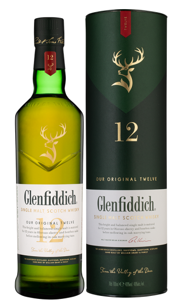 Glenfiddich  Malt Scotch Whisky 12 YO в подарочной упаковке